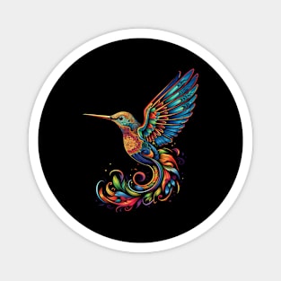 Hummingbird with Floral Motifs Magnet